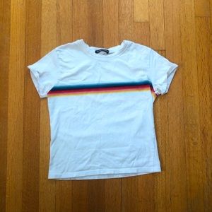 Brandy Melville rainbow striped t shirt